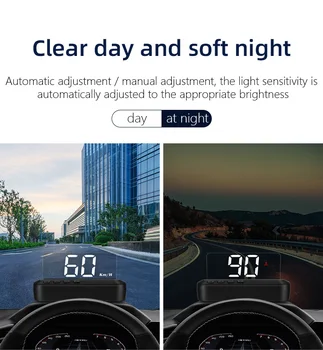 Автоэлектрика Автомобильный головной дисплей OBD HUD проектор скорости спидометр км/ч/ч Совместим со всеми легковыми автомобилями Грузовые автомобили