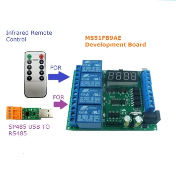 2X Nuvoton MCU N76E003 MCU Development board MS51FB9AE Цифровой Ламповый Светодиодный Релейный Модуль для Реле временной задержки Simple PLC RS485