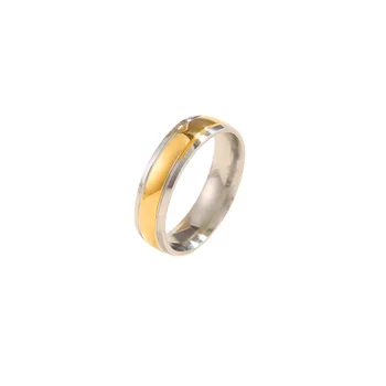 1шт Европейско-американские кольца из нержавеющей стали для унисекс, Персонализированные двухцветные кольца для пары, подарок для влюбленных, роскошные дизайнерские украшения