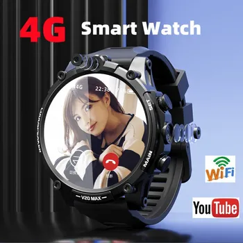 4G SIM-карта Смарт-часы V20 Часы Android 8.1 Sim-карта Мужские Смарт-часы Wifi Двойная Карта Камеры Фитнес-Поддержка Google Play GPS WiFi